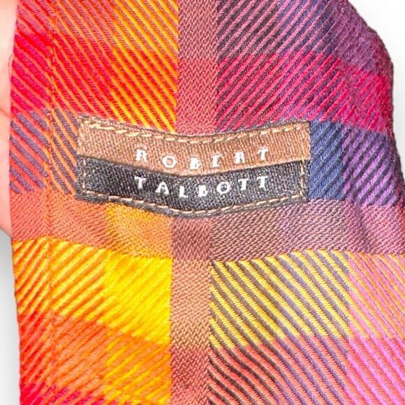 Robert Talbott Red & Orange Check Button Down Shirt Size M - Picture 7 of 11